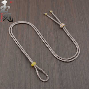 吊坠挂绳绳子手工编织金锁平安扣高端配黄金玉石黑色挂件绳项链绳