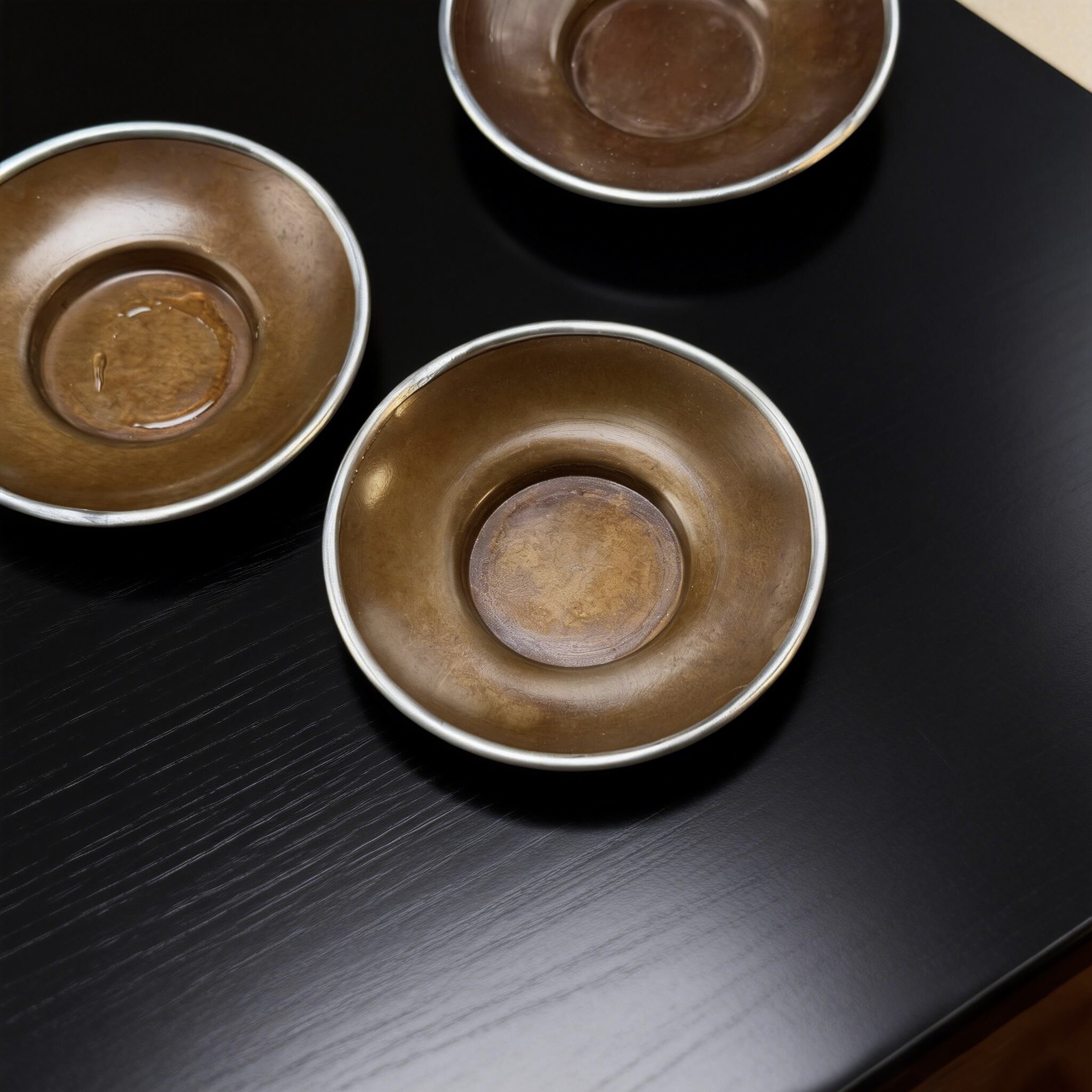 紫铜包锡边杯托纯铜锡茶杯垫小烛台底托单只茶道配件隔热垫7.5cm