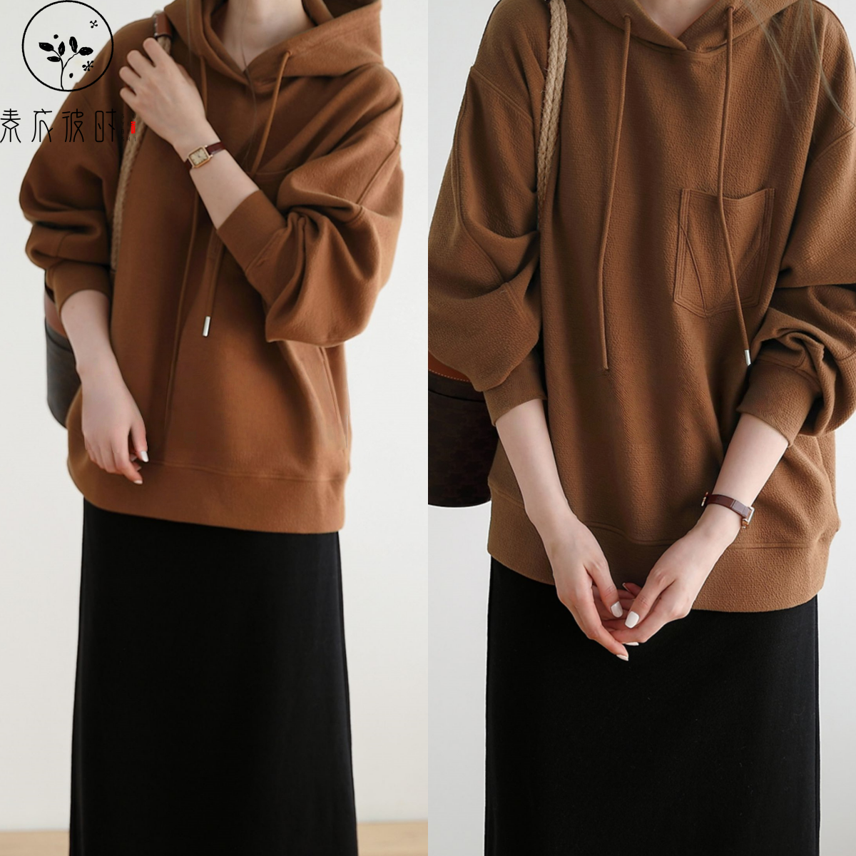 素衣彼时女士卫衣连帽套头卫衣