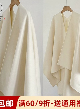 素衣彼时4068秋冬女士双面羊绒披肩纸样舒适保暖披肩斗篷外套样板