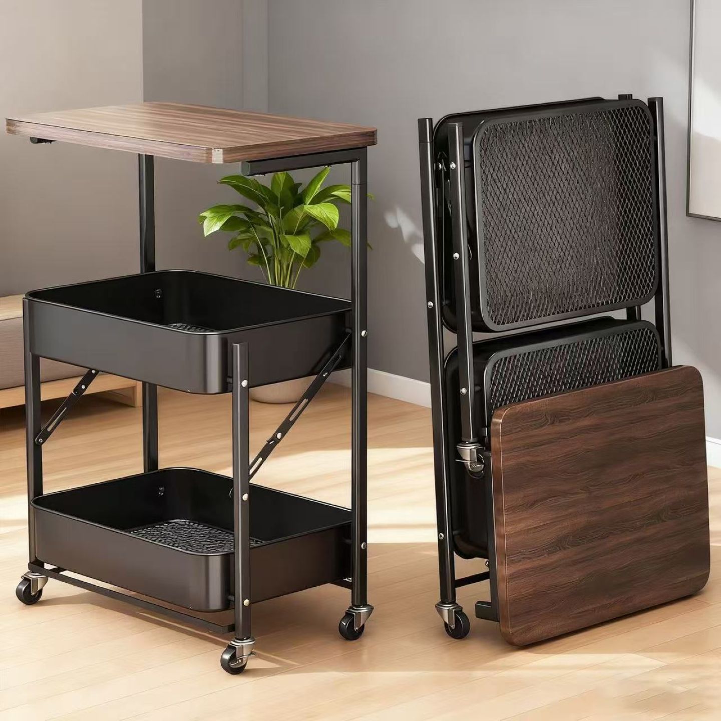 中古折叠小推车置物架