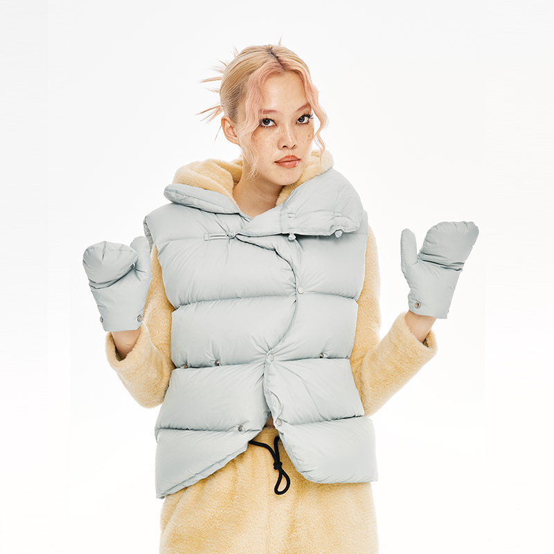 口袋羽绒马甲小众原创高领