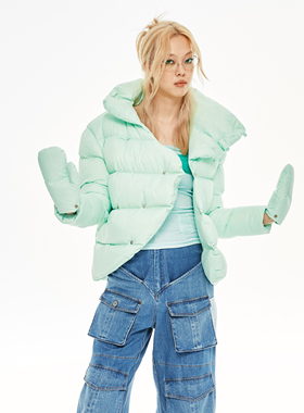 CSFC-Label系列超好看原创薄荷绿色小众设计感冬季潮流羽绒服外套