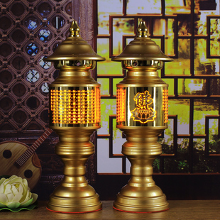 led莲花灯佛供灯佛字佛前长明神灯供台观音供奉佛堂家用插电一对