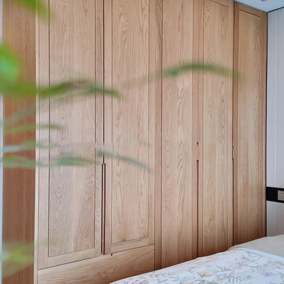 小懒木作定制实木现代简约衣柜北欧卧室衣橱红橡木原木对开门收纳