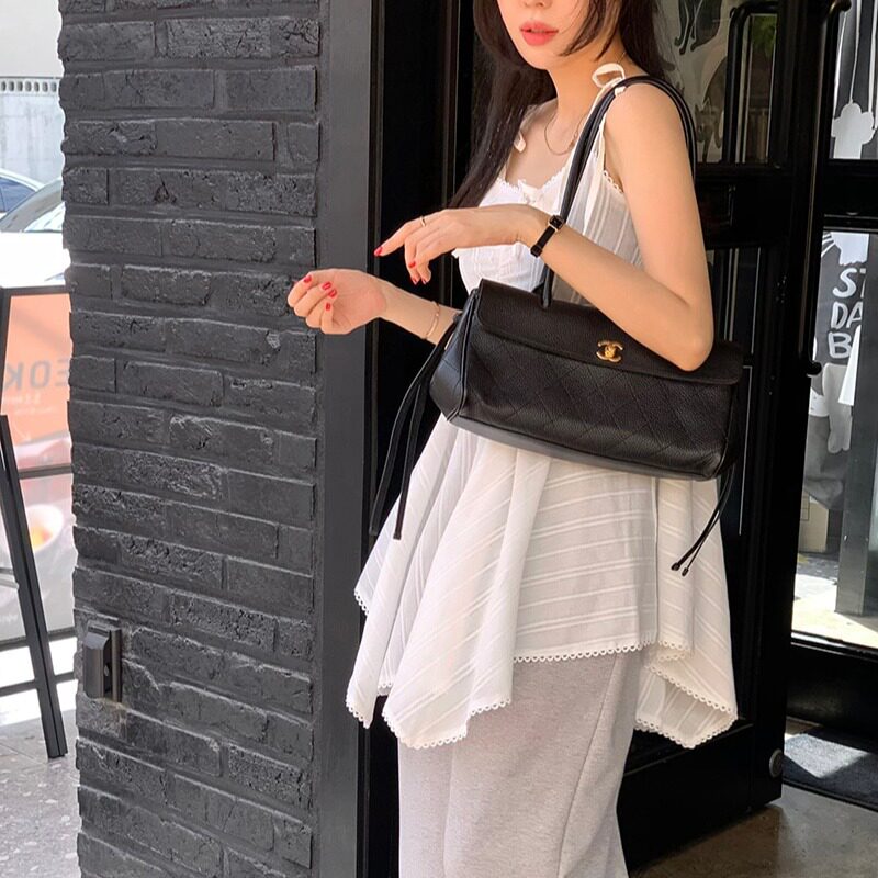 韩国不规则蝴蝶结花边绑带女吊带