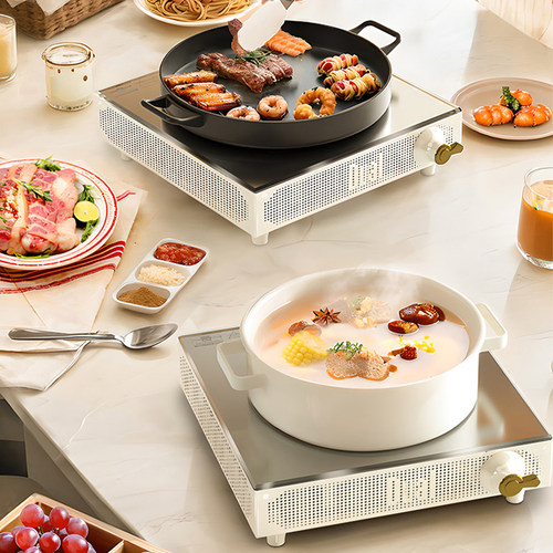 Dual电陶炉烤肉露营煮茶器家用室内大功率炒菜多功能户外烧烤炉
