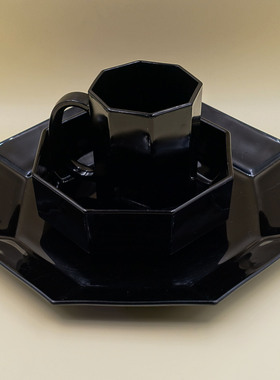 法国八边形设计感沙拉碗西洋古董