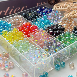8mm花球水晶玻璃珠高透高亮热卖手工DIY饰品配件切面手链串珠散珠