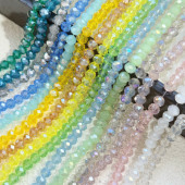 6mm超亮扁珠琉璃珠镀彩水晶玻璃珠手工DIY晶晶配件手机链串珠子