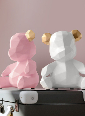 北欧风小熊客厅卧室床头柜摆件