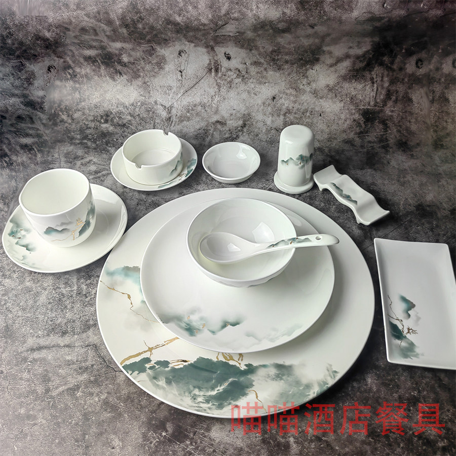 强骨瓷陶瓷摆台套装一鹿有你餐具酒店餐具