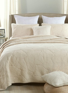 高端床盖单件三件套纯棉全棉秋冬绗缝被四季通用外贸加厚夹棉床单