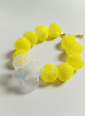 日系首饰系列欧根纱手作泡泡花手链可爱超仙小清新花语手链