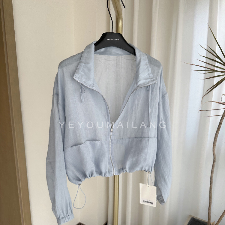 100%麻料氧气吧酷飒率性立领薄款宽松透气拉链长袖上衣防晒外套,女装/女士精品,短外套,淘宝优惠券,粉丝福利购,淘宝优惠卷