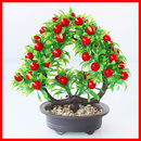 仿真绿植盆栽塑料假花发财树餐桌植物摆件装 饰摆设富贵果盆景