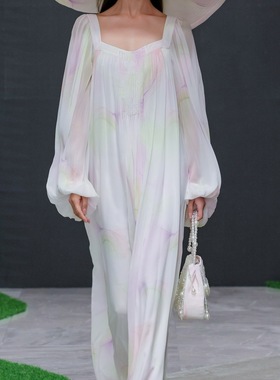 VAN SUNSUN VAN上善2025夏季|第七日花序100桑蚕丝连衣裙