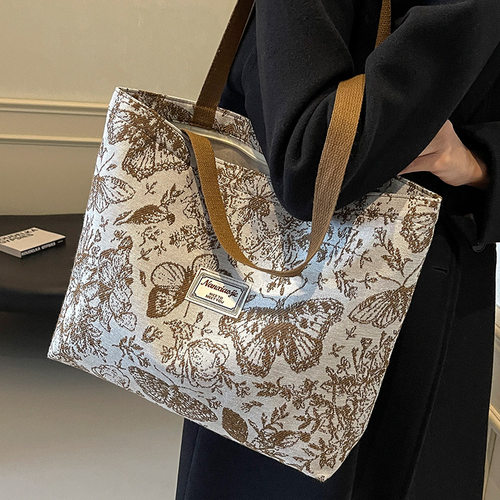 大容量单肩手提帆布托特包女