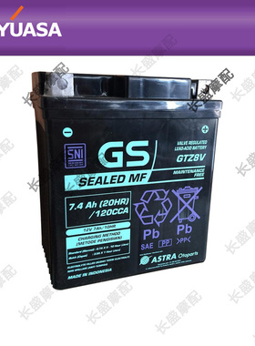 GTZ8V雅马哈XMAX300 MT03 R3 R25汤浅GS摩托车12V7.4AH电瓶蓄电池