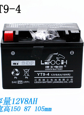 YT9-4适用铃木豪爵GSX GW/DL250 TR300 DR300/250汤浅电瓶蓄电池