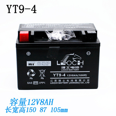 YT9-4适用铃木豪爵GSX GW/DL250 TR300 DR300/250汤浅电瓶蓄电池
