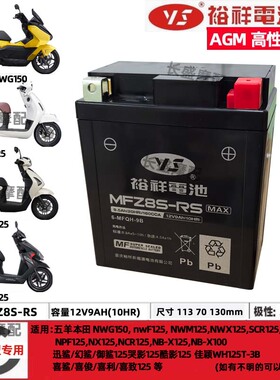 适用五羊本田LD125 link NWF NWM NWX NPF WH125T-12电瓶蓄电池