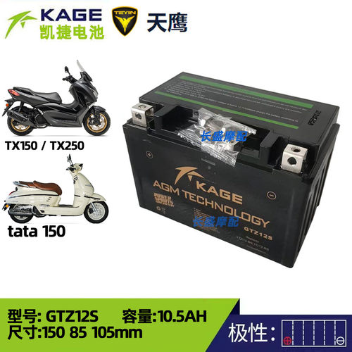 天鹰TS150 TX150 250 TT150adv她他tata超级鹰E125S VE电瓶蓄电池