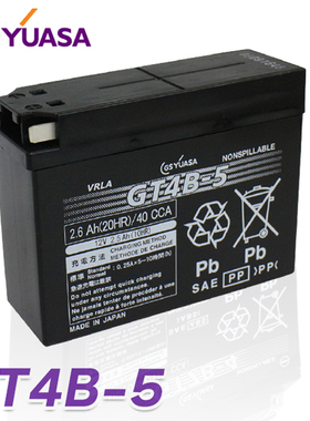 GS汤浅YT4B GT4B-BS FT4B GT4B-5 TTR50摩托车12V2.5AH电瓶蓄电池