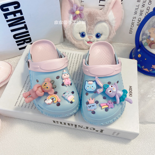 宝宝沙滩鞋 小孩游泳洗澡女款 女孩外穿夏天防滑女童洞洞鞋 儿童拖鞋