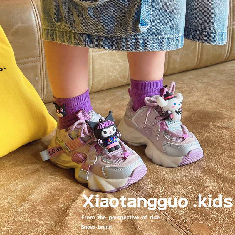 儿童酷洛米炸街老爹鞋网面透气2026新款女童双网运动鞋春款休闲鞋