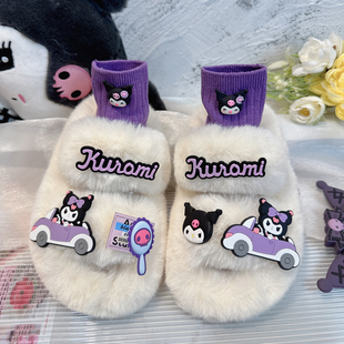 儿童拖鞋2025新款女孩秋冬季女童高颜值棉拖小女孩冬款室内一字拖