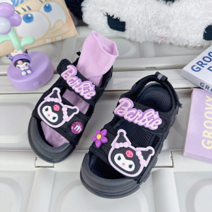 儿童黑色凉鞋女童鞋子夏季2026新款时尚中大童女孩夏天运动沙滩鞋