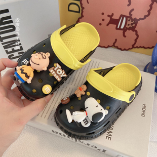 子夏季 软底防滑男孩夏天外穿凉鞋 新款 儿童包头凉拖鞋 洞洞鞋 男童鞋