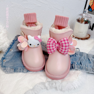 儿童东北零下40度雪地靴女款2026新款冬季爆款女童大棉鞋加绒加厚