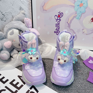 女童巨好看雪地靴女款2025新款冬季防寒中大童大棉鞋防水防滑儿童