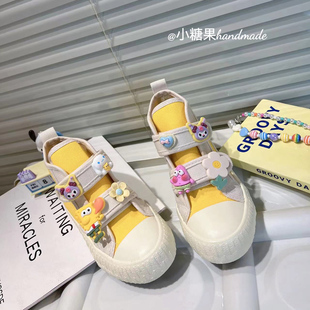 女童帆布鞋女款2026新款女孩高帮布鞋春秋款儿童鞋子高邦春季爆款