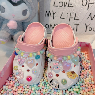 女童超火网红爆款拖鞋高颜值女孩外穿洋气儿童宝宝洞洞鞋小孩防滑