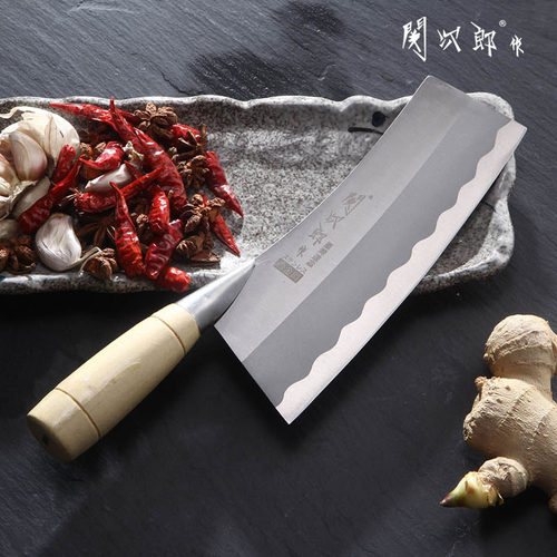 台湾关次郎作不锈钢方头天台街头寒山款家用菜刀菜肉熟食切片刀 - 封面
