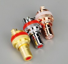 声韵hifi紫铜镀铑佬镀金rca莲花座2