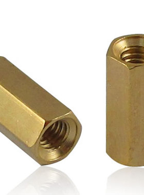 M3双通铜柱/铜脚平头空心六角铜柱 柱 长度5/8/10/15/20 mm