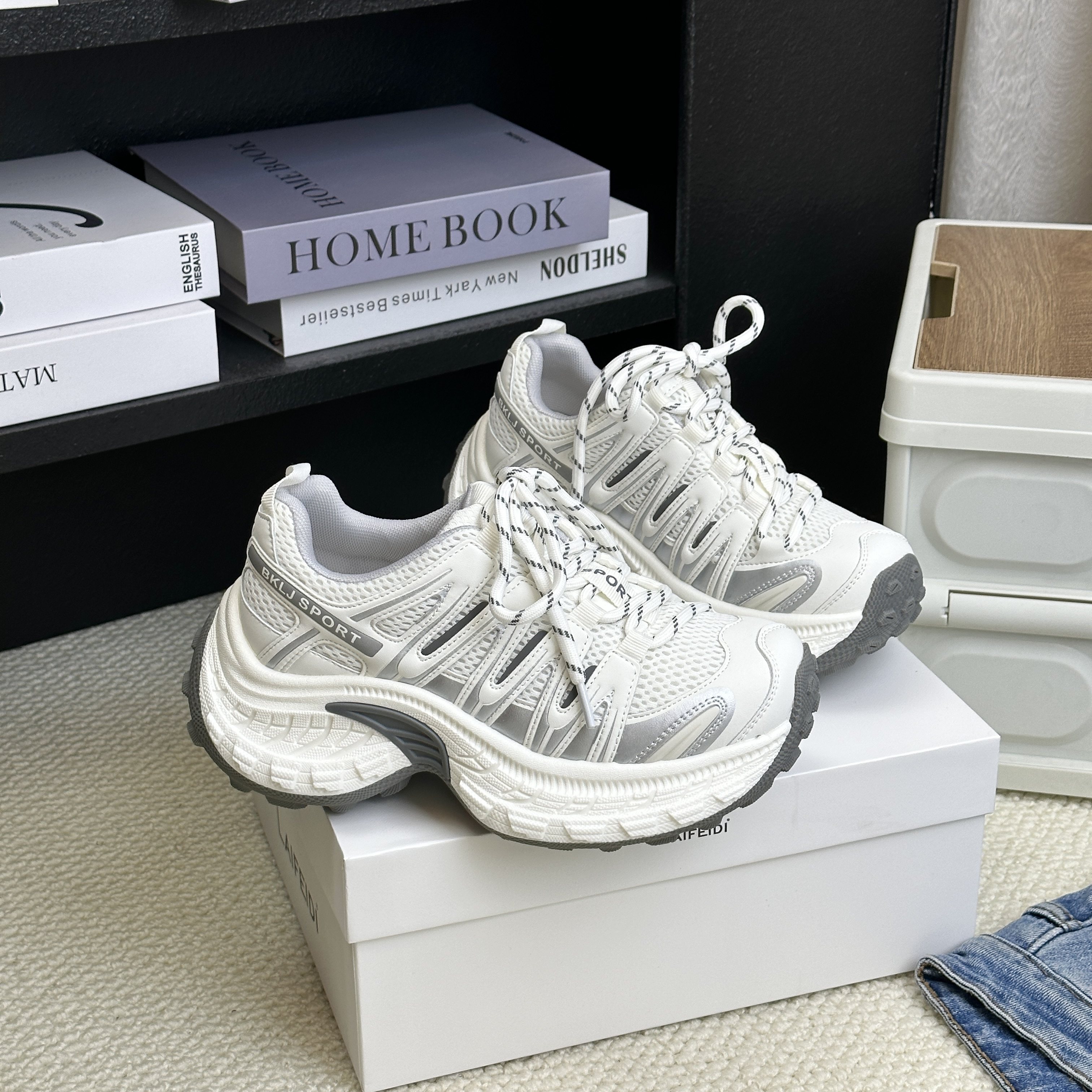 真皮6CM厚底老爹鞋女2026春新款韩版双网复古擦色透气轻便休闲鞋,女鞋,老爹鞋,淘宝优惠券,粉丝福利购,淘宝优惠卷