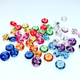 12mm多种颜色亚克力水晶扣衬衫纽扣缝纫用品DIY配件随机混色30个