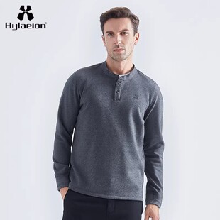 hylaeion热带雨林户外运动加厚防静电T恤男士秋季透气休闲上衣