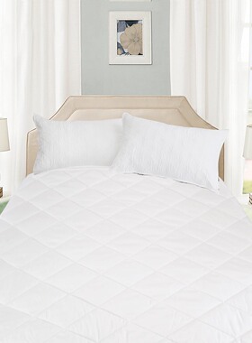 云龙家纺X30066白色纯棉绗缝褥子