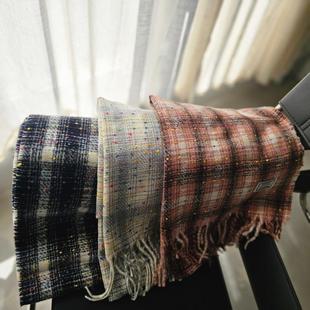 0.25KG 披肩 ins风 糖豆格子百搭保暖情侣围巾氛围长款