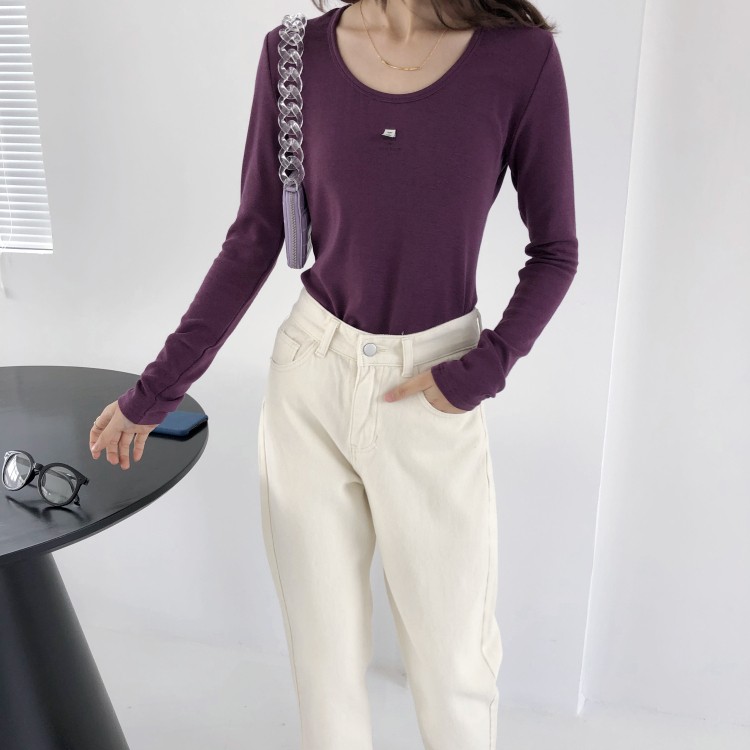 超软~百搭长袖字母打底衫