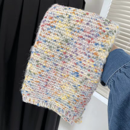 包邮！ins彩虹糖休闲百搭毛线针织糖豆小围巾    0.18KG