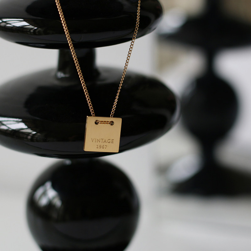 包邮！自留款~法式复古vintage英文方牌极简高级感项链 0.01KG,饰品/流行首饰/时尚饰品新,项链,淘宝优惠券,粉丝福利购,淘宝优惠卷