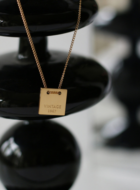 英文方牌极简高级感百搭项链