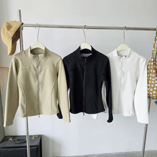 881 显瘦抗菌石墨烯羊绒蚕丝蛋白聚温保暖立领双拉链外套 修身